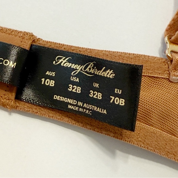 HONEY BIRDETTE EMILY TOFFEE TAN NUDE FAUX LEATHER PUSHUP BRA - Picture 5 of 9